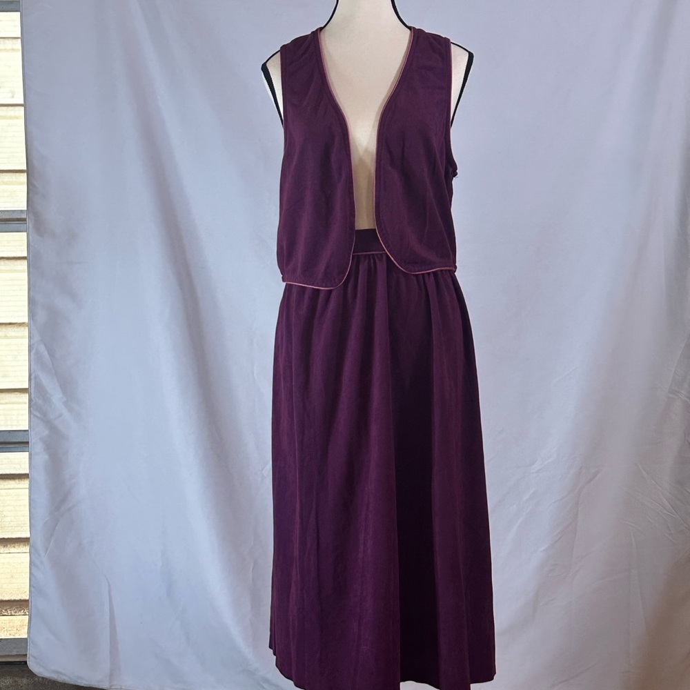 Vintage The Branch 2 Piece Vest & Skirt Set • Beautiful Western Velour Suede - Picture 1 of 9
